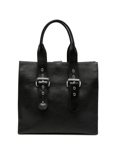 Vivienne Westwood Alex buckle-detail leather tote bag Black 4D01000QUL00BX