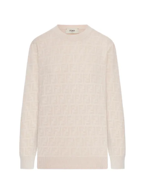FENDI jacquard-motif sweater Neutrals FZXE39AYM1