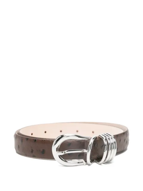 Déhanche Hollyhock ostrich-pattern leather belt Brown HOLLYHOCKBROWNOSTRICH