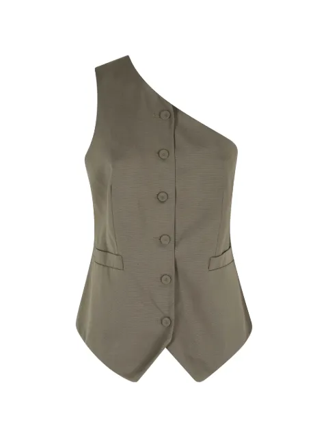 Federica Tosi buttoedn one-shoulder gilet Neutrals 40351403098