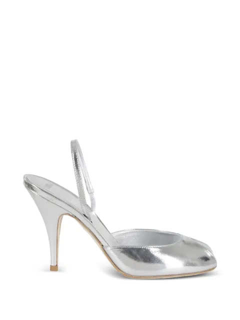 3juin metallic slingback pumps Silver 326SC012R1319601098