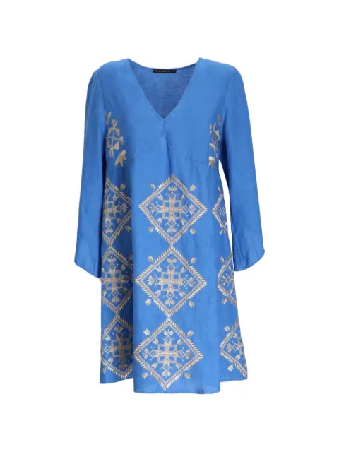 GREEK ARCHAIC KORI Lefkada bell-sleeve midi dress Blue S26K2143185
