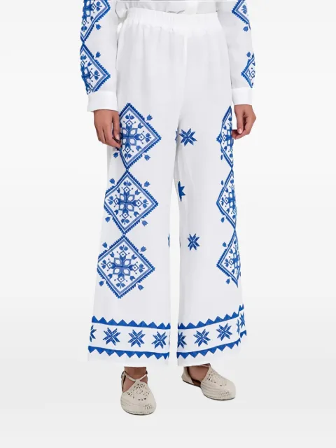 GREEK ARCHAIC KORI elastic waistband printed trousers White S26K2141039