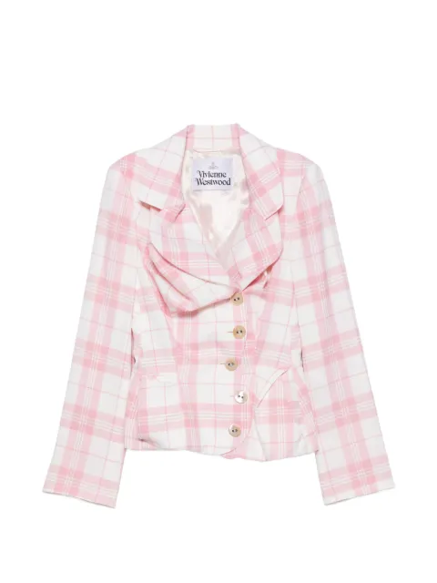 Vivienne Westwood Drunken check-pattern jacket White 1401006CW01JU