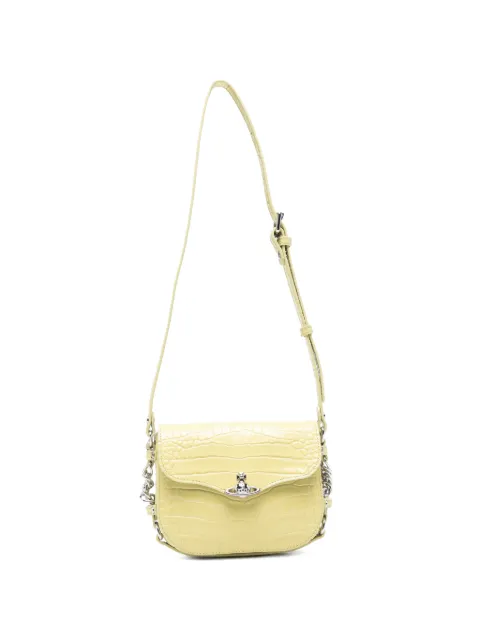Vivienne Westwood Hunter croc-embossed mini crossbody bag Green 48030025WL0098