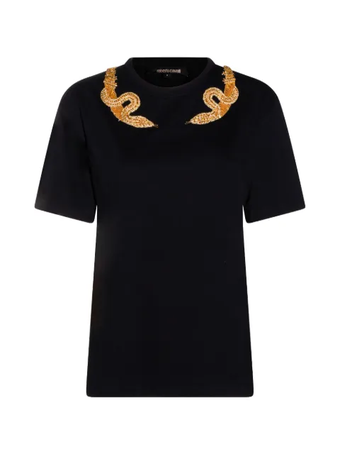 Roberto Cavalli embellished T-shirt Black WKR64CJD084