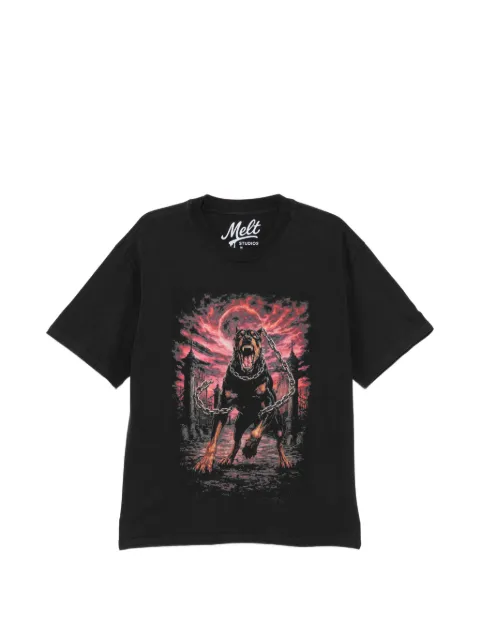 Melt graphic print T-shirt Black MS5166