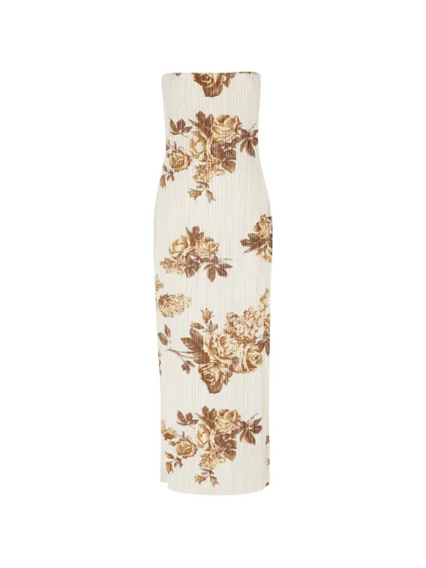Magda Butrym strapless floral-print midi dress Neutrals 225426