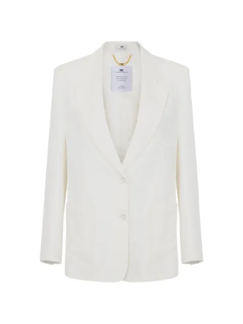 Elisabetta Franchi jacket in gabardine fabric with embroidered pockets White GI21961E2