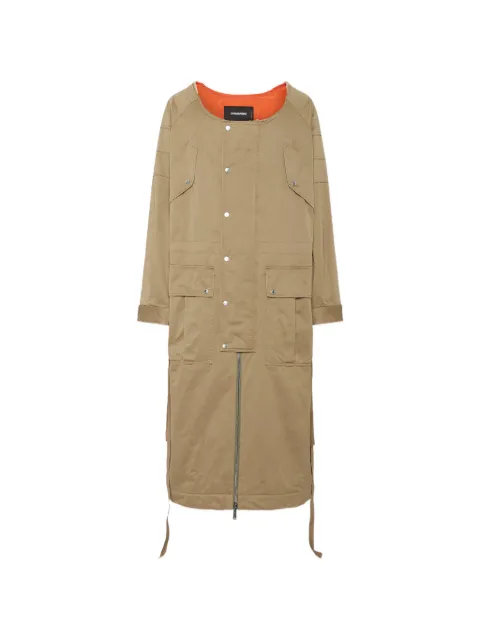 DSQUARED2 raw-cut washed-effect parka coat Neutrals S71AA0471D35257
