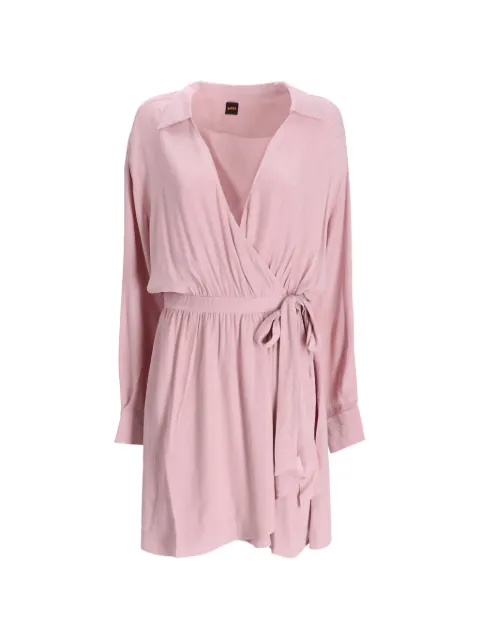BOSS V-neck tie dress Pink 50544025