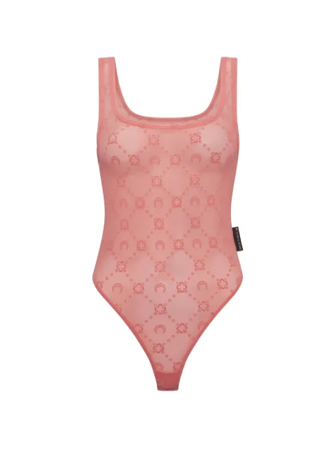 Marine Serre flocked bodysuit Pink WUW061ACJER0005