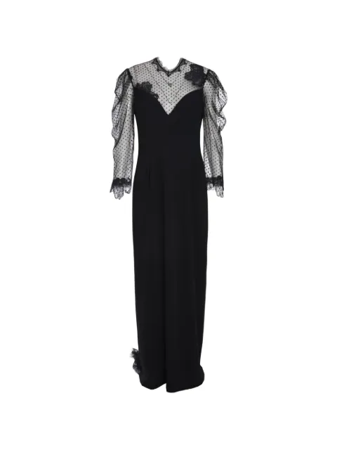 Prabal Gurung Kristina lace polka-dot maxi dress Black ER25G513