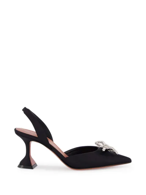 Amina Muaddi Rosie crystal-embellished slingback pumps Black 16S365949ROS