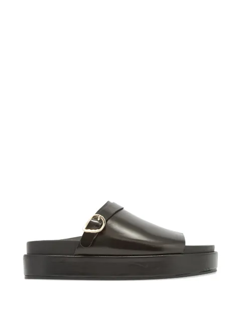 Ancient Greek Sandals Arachova buckle sandals Black ARACHOVABRUSHEDVACHETTABLACK
