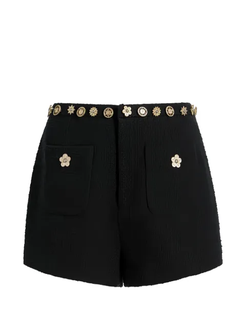 Cinq A Sept Ansey flower-applique shorts Black ZP1124114ZBLK