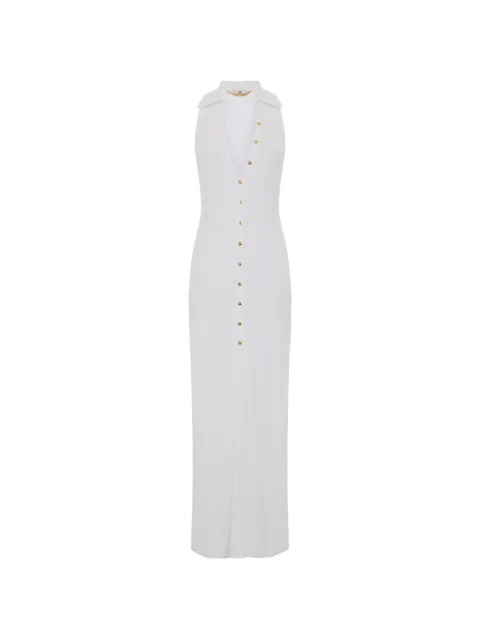 Elisabetta Franchi maxi V-neck dress White AM09S61E2