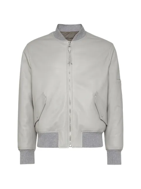 Ferragamo zip leather jacket Grey 750723