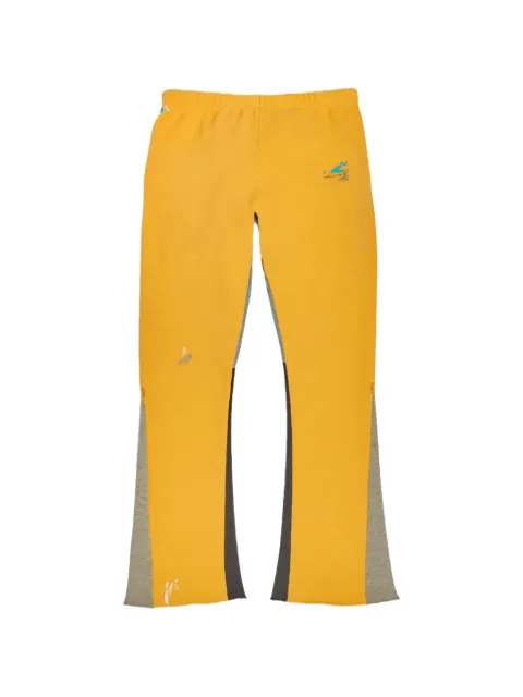 GALLERY DEPT. logo paint splatter flare track pants Yellow GDGLFSY