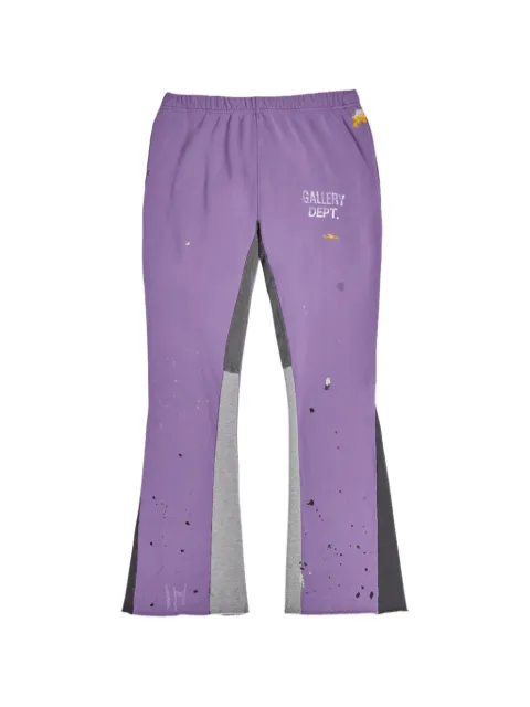 GALLERY DEPT. GD logo paint-splatter flared track pants Purple GDGLFSP