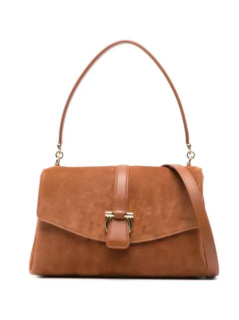 Ferragamo front flap shoulder bag S Brown 791207
