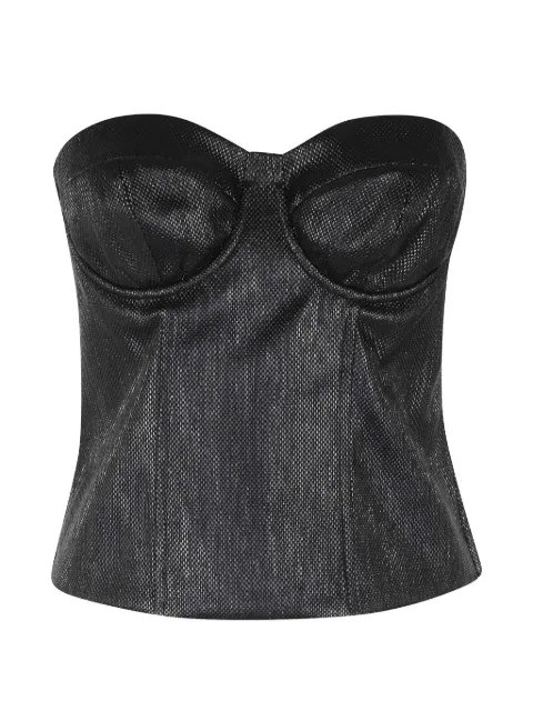Federica Tosi metallic-finish strapless top Black 41355405098