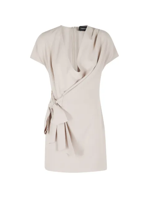 Federica Tosi draped V-neck mini dress Neutrals 41215406098