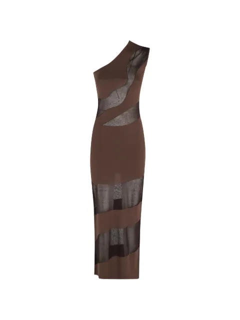 Federica Tosi one-shoulder panelled dress Brown 42301450