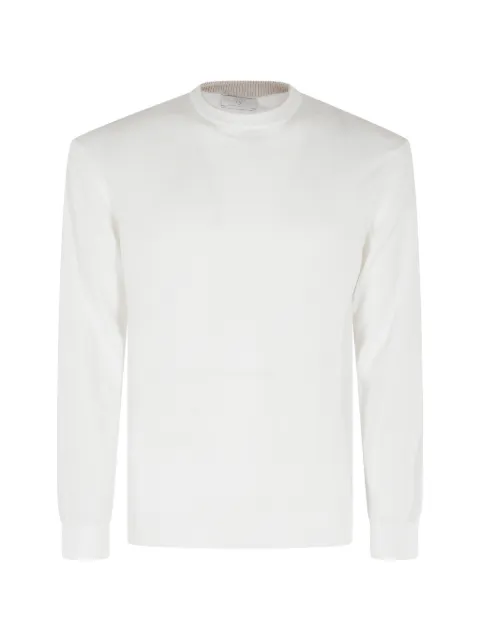 Eleventy crew-neck long-sleeve sweater White M76MAGM66MAG0M041098
