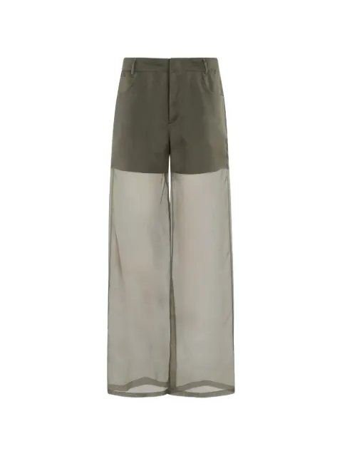 Federica Tosi sheer trousers Green 40819409098