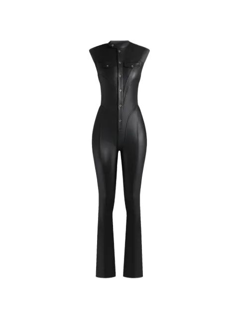 Manière De Voir Annette leather jumpsuit Black WMN37951