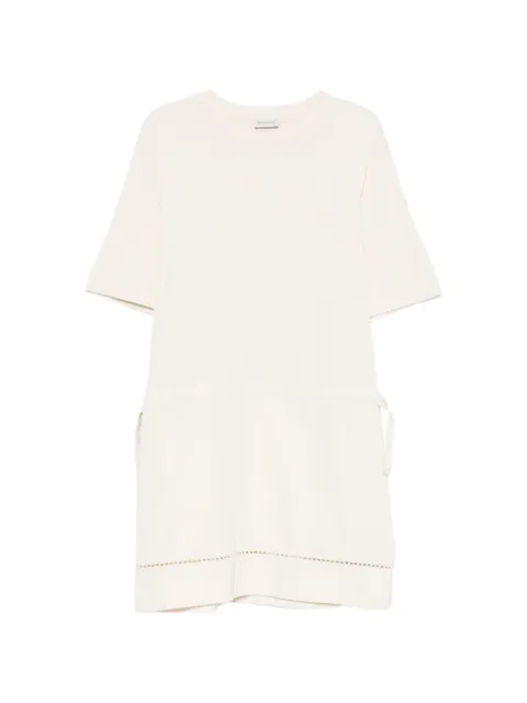 Moncler drawstring perforated mini dress Neutrals L10938I0000389AUG