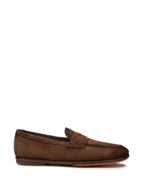 Santoni Carlo suede penny loaferS Brown MCNC19298SI6SEAA