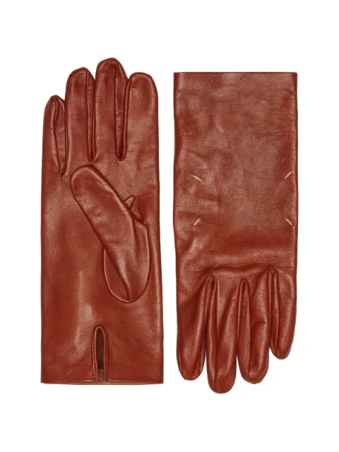 Maison Margiela four-stitch leather gloves Brown S50TS0052SY1622