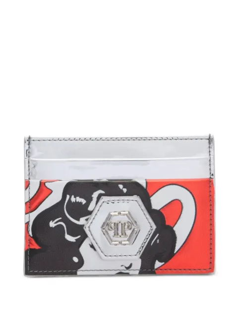 Philipp Plein embossed-logo card holder Red AAEAMWE0071PTE003N