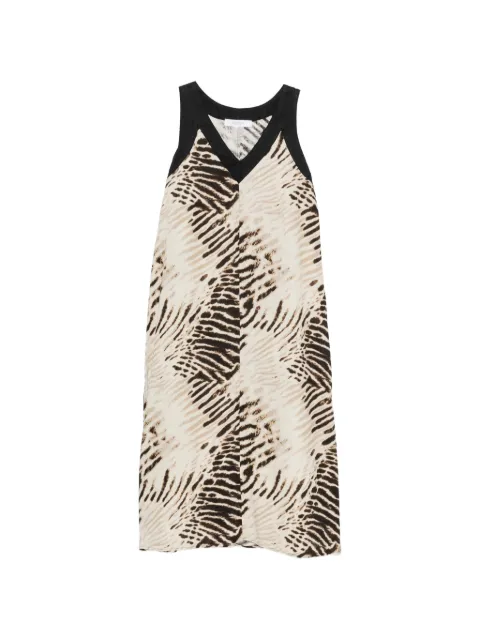 DKNY animal-print V-neck midi dress Neutrals P61BLFZK