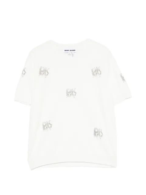 DKNY crystal-embellished raglan-sleeve top Neutrals DJ6R0242