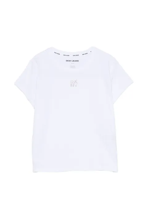 DKNY rhinestone-logo T-shirt White DJ6T1740