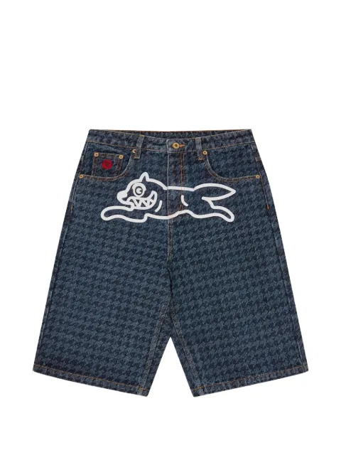 ICECREAM houndstooth graphic shorts Blue ICWW26107