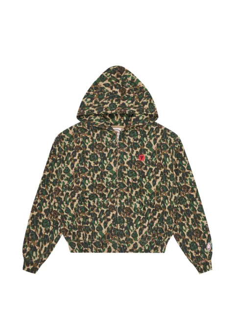 ICECREAM camouflage zip-up hoodie Green ICWW26138