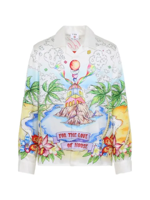 Casablanca Better Days printed long-sleeve shirt White MSS26SH00602
