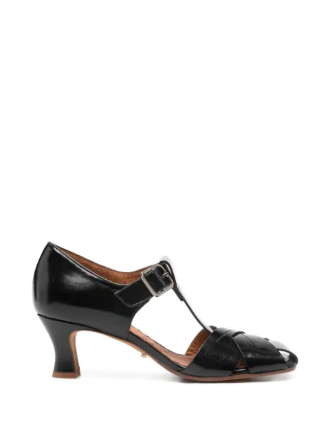 Chie Mihara Sempai woven t-strap pumps Black SEMPAI
