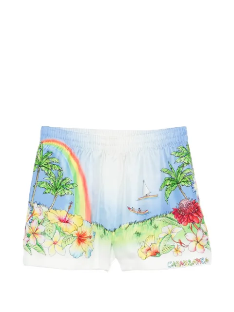 Casablanca Aloha print shorts White WSP26TR40407