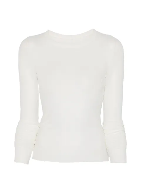 Rick Owens ribbed long-sleeve top White RP01F6209RC