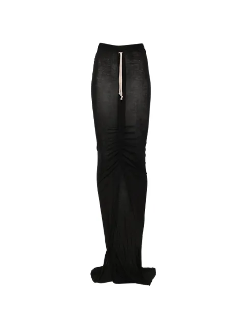 Rick Owens DRKSHDW Edfu drawstring slit skirt Black DS01F4337BH