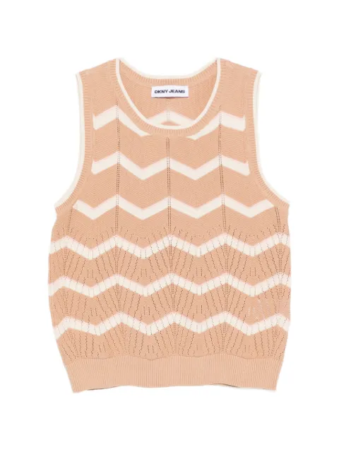 DKNY pointelle-knit top Neutrals DJ6R0206