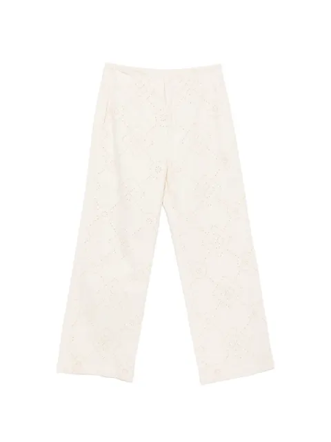 DKNY broderie-anglaise wide-leg jeans Neutrals DJ6P3135