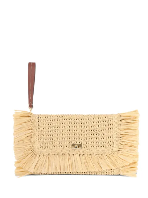 Anya Hindmarch fringed clutch bag Neutrals 203685NATURAL