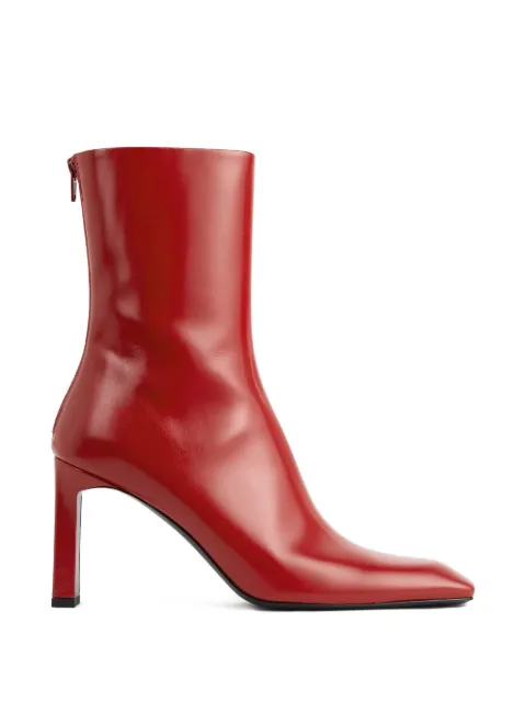 TOTEME glossy square-toe boots Red 254WAS0250LE0160015