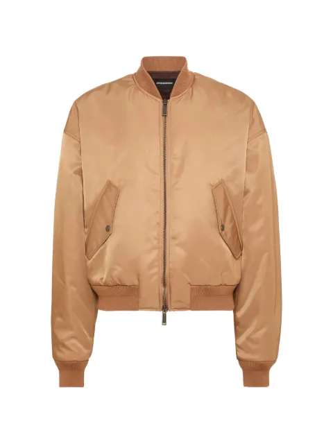 DSQUARED2 long-sleeve furry bomber jacket Neutrals S71AN0651S35411
